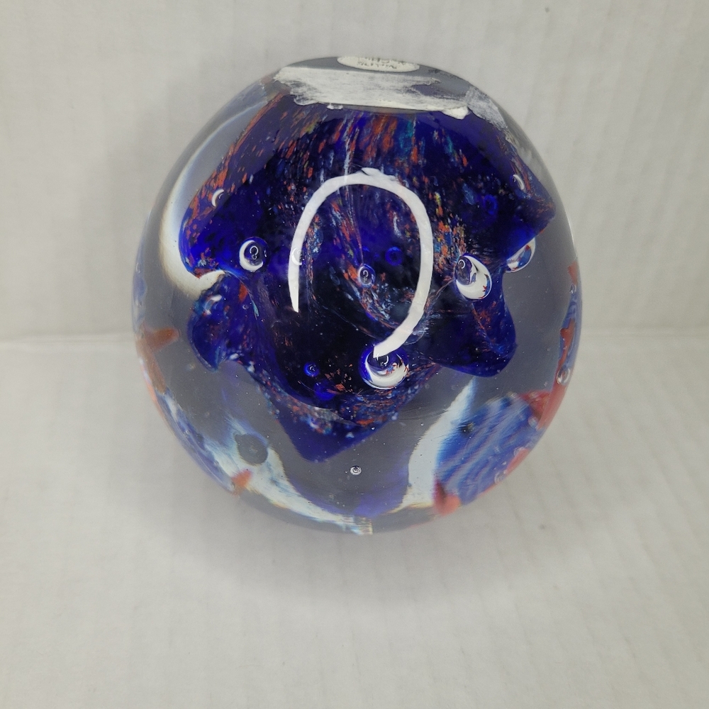 Glass Paperweight Under The Sea Decor Fish Swimming Ocean Reef Blue Ariel Beach - Picture 6 of 6